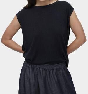 NEW MIJEONG PARK drape back knit top in navy